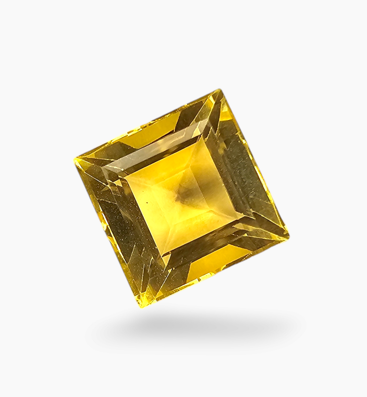 Natural Citrine Stone 7.09 Carats Princess Shape Size 11x11mm