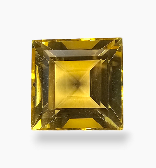 Natural Citrine Stone 7.09 Carats Princess Shape Size 11x11mm