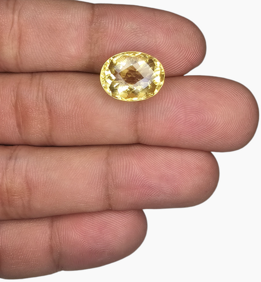 Natural Citrine Stone 7.19 Carats Oval Shape Size 13.5x10.5mm