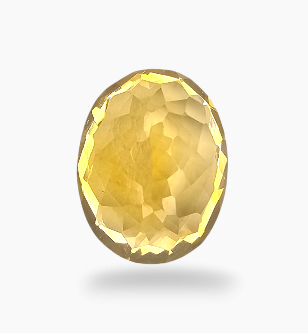Natural Citrine Stone 7.19 Carats Oval Shape Size 13.5x10.5mm