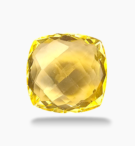 Natural Citrine Stone 7.6 Carats Cushion Shape Size 13x13mm