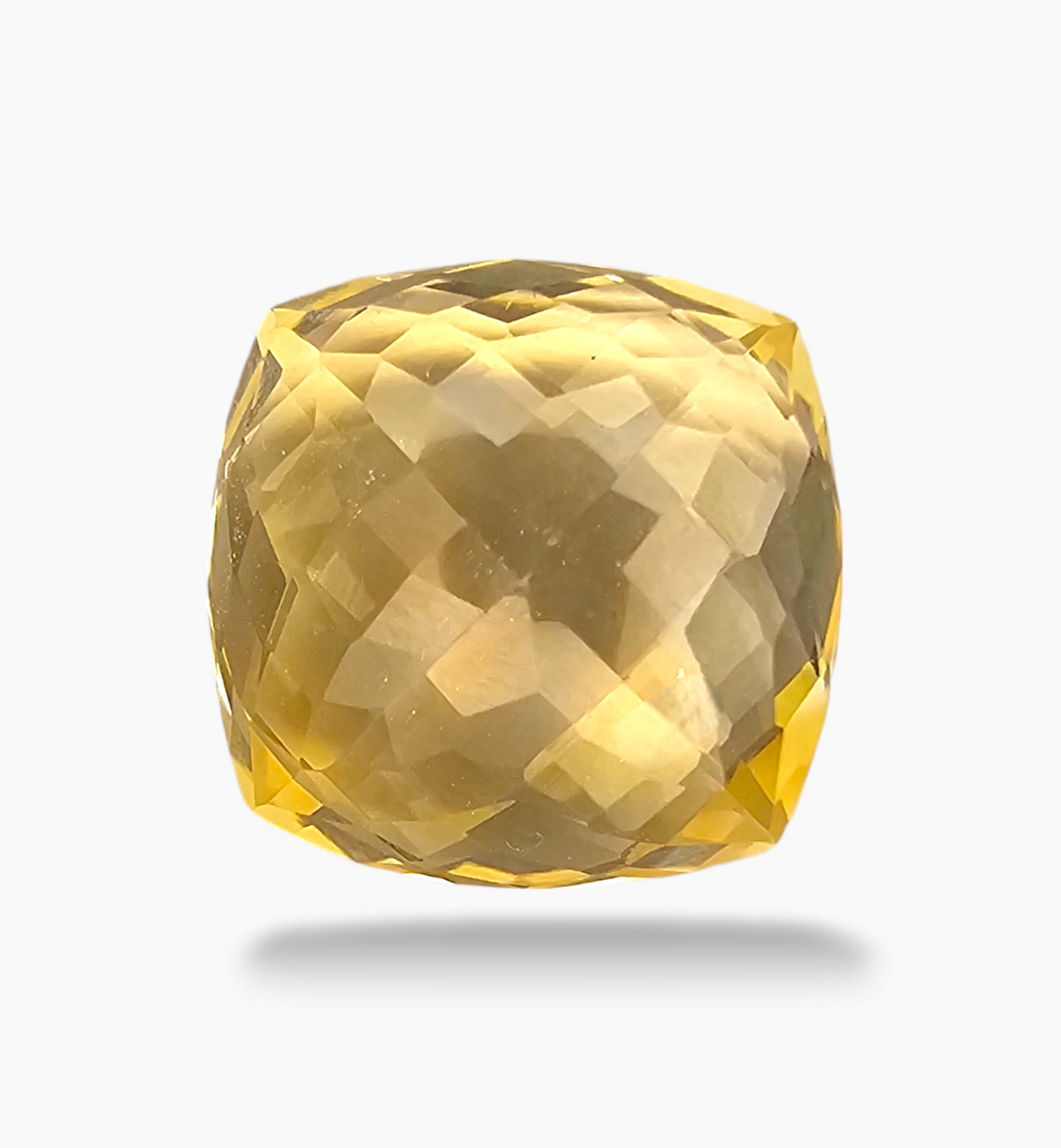Natural Citrine Stone 7.6 Carats Cushion Shape Size 13x13mm