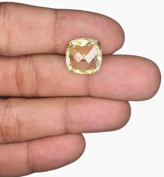 Natural Citrine Stone 7.73 Carats Cushion ( 12.8x12.8mm)