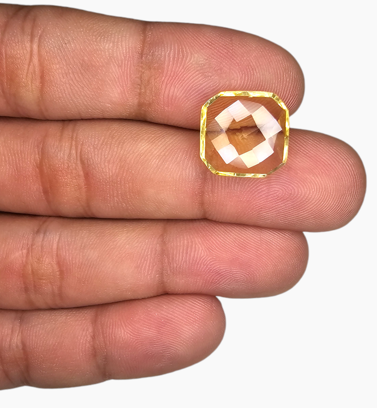 Natural Citrine Stone 7.79 Carats Emerald Cut Shape Size 13.5x13.5mm