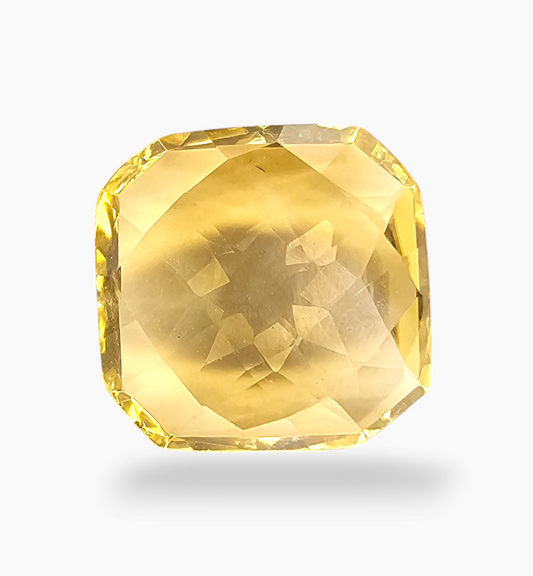 Natural Citrine Stone 7.79 Carats Emerald Cut Shape Size 13.5x13.5mm