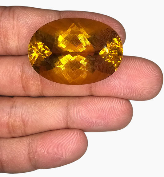 Natural Citrine Stone 73.51 Carats Oval Shape Size 35x25mm