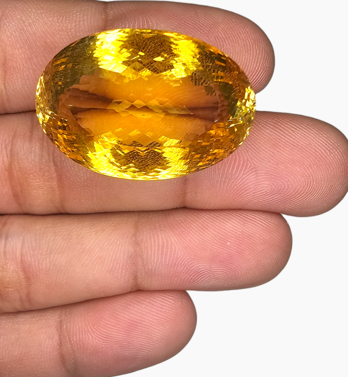 Natural Citrine Stone 74.02 Carats Oval Shape Size 30X20 mm