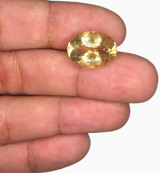 Natural Citrine Stone 8.04 Carats Oval Shape Size 16.5x12.5mm