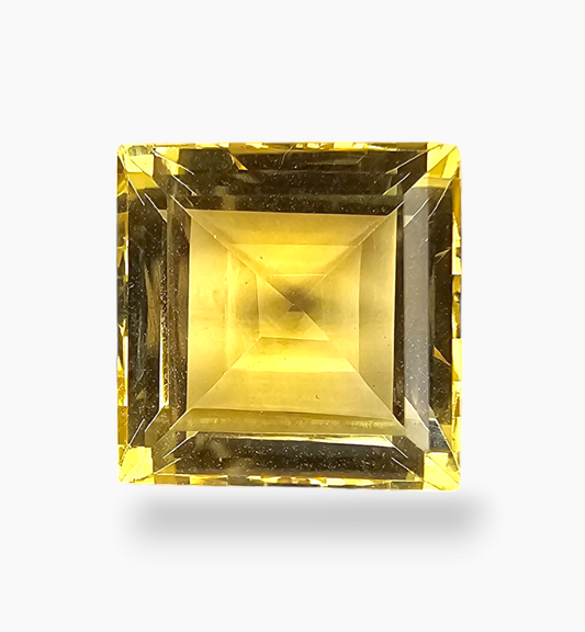 Natural Citrine Stone 8.36 Carats Princess Shape Size 12X12 MM