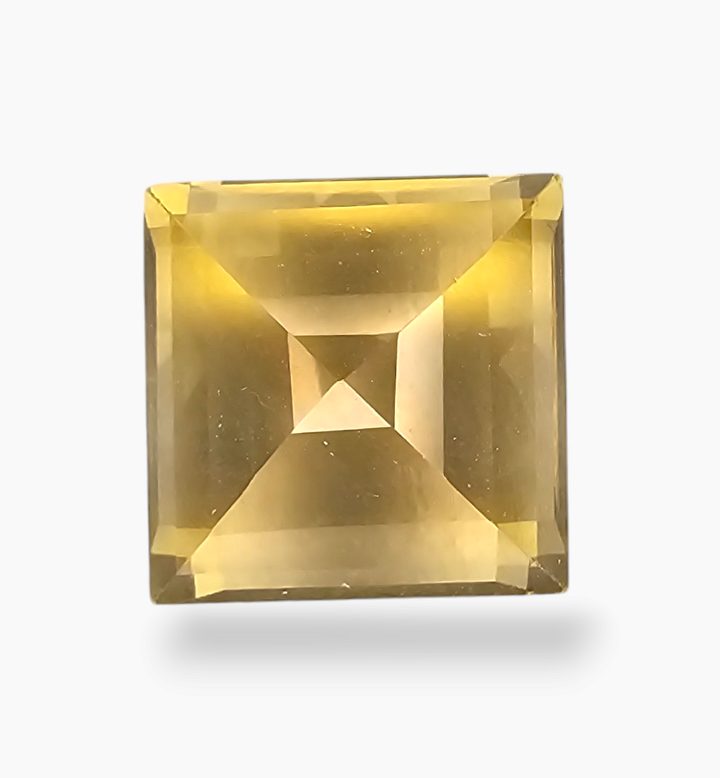 Natural Citrine Stone 8.36 Carats Princess Shape Size 12X12 MM