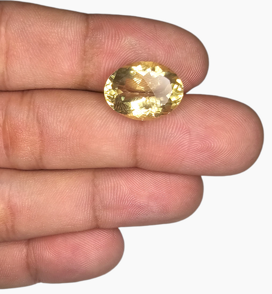 Natural Citrine Stone 8.52 Carats Oval Shape Size 15.5x11.8mm