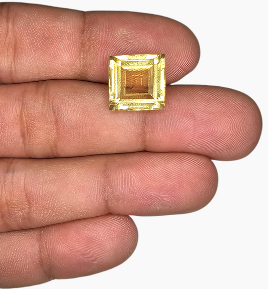 Natural Citrine Stone 8.62 Carats Princes Shape Size 12x12 mm