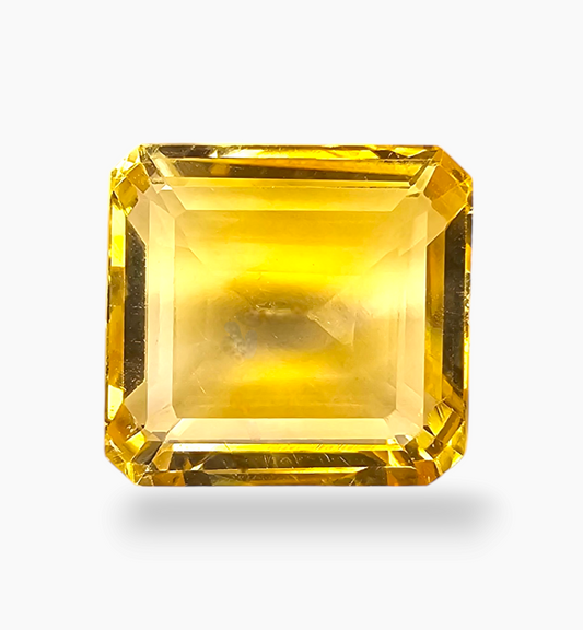 Natural Citrine Stone 8.71 Carats Emerald Cut Shape Size 12.8x13.5mm