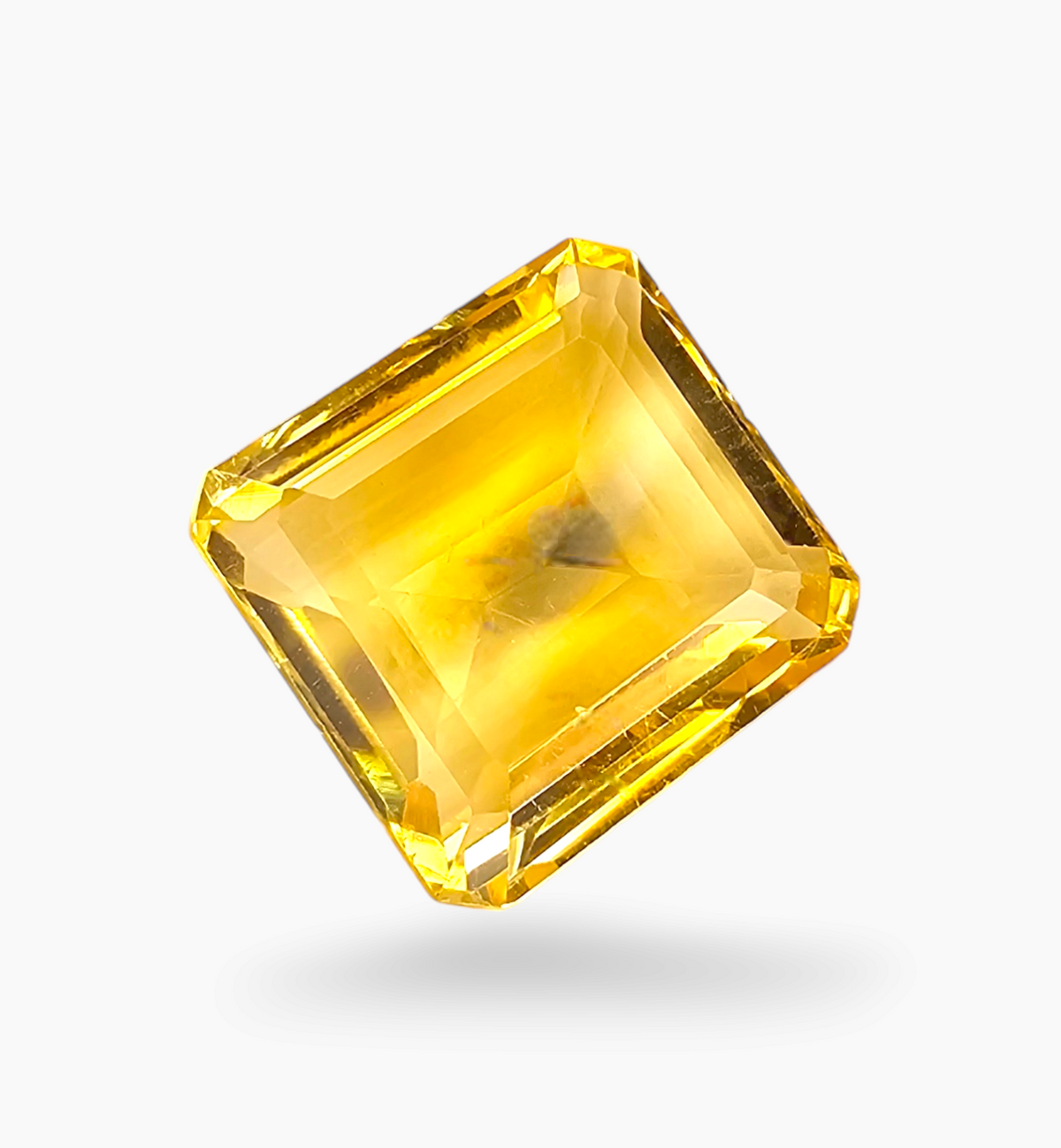Natural Citrine Stone 8.71 Carats Emerald Cut Shape Size 12.8x13.5mm
