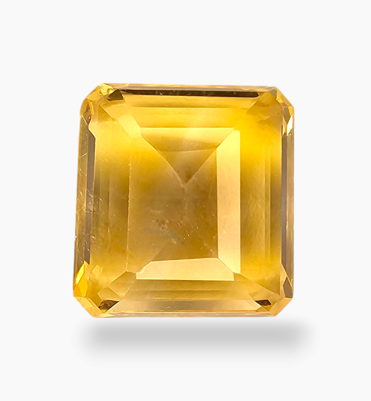 Natural Citrine Stone 8.71 Carats Emerald Cut Shape Size 12.8x13.5mm