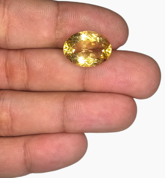 Natural Citrine Stone 8.77 Carats Oval Shape Size 16x12 mm