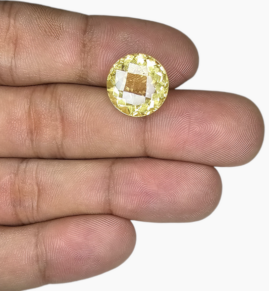 Natural Citrine Stone 8.80 Carats Round ( 14mm)