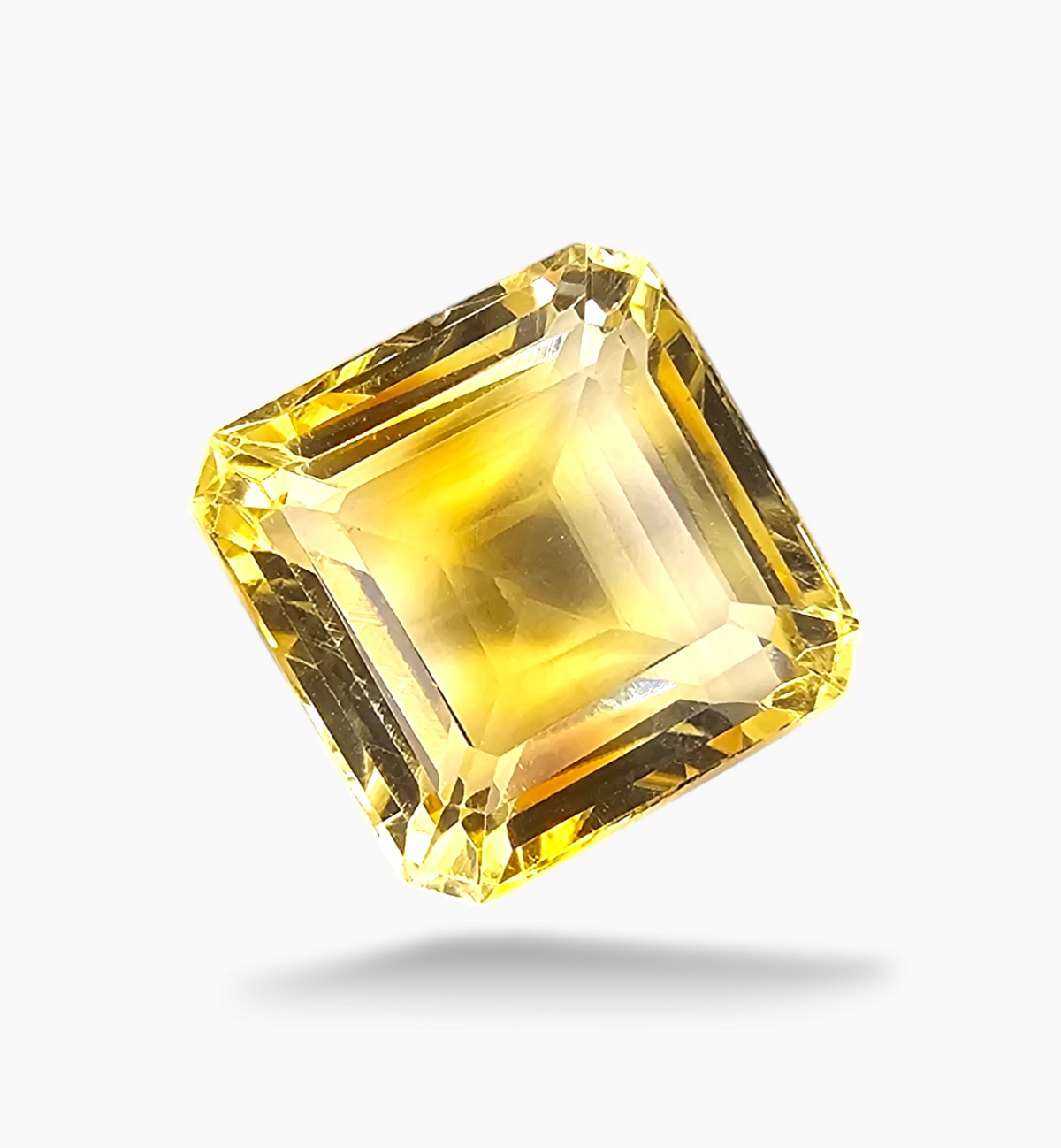 Natural Citrine Stone 8.87 Carats Emerald Cut Shape Size 12.5x12.3mm