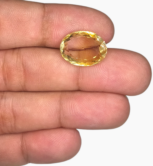 Natural Citrine Stone 8.88 Carats Oval Shape Size 16.3x12.5mm