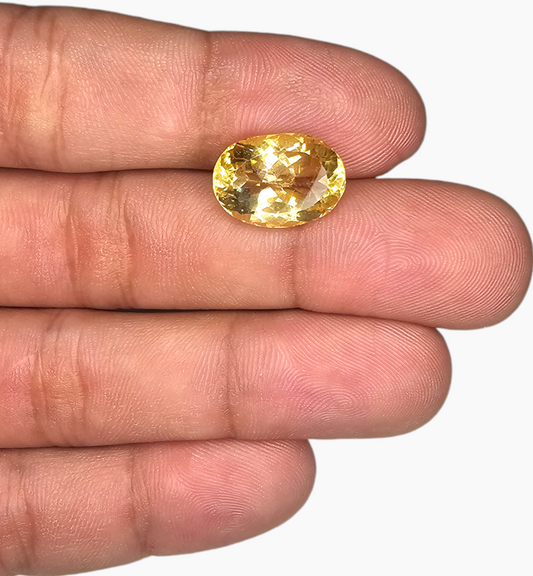 Natural Citrine Stone 8.93 Carats Oval Shape Size 15x10.6mm