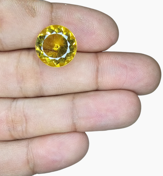 Natural Citrine Stone 9.03 Carats Round ( 14mm)