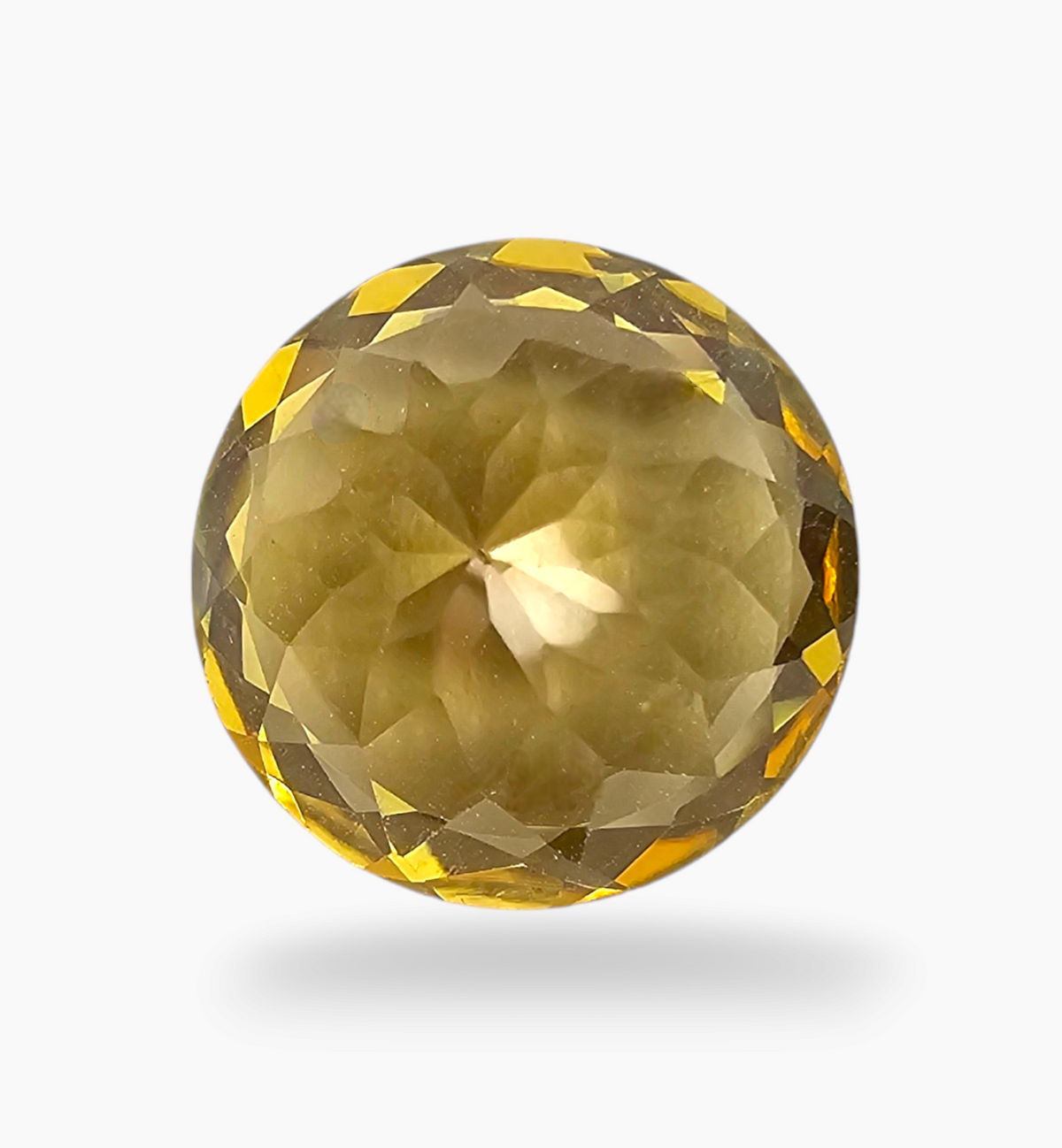 Natural Citrine Stone 9.03 Carats Round ( 14mm)