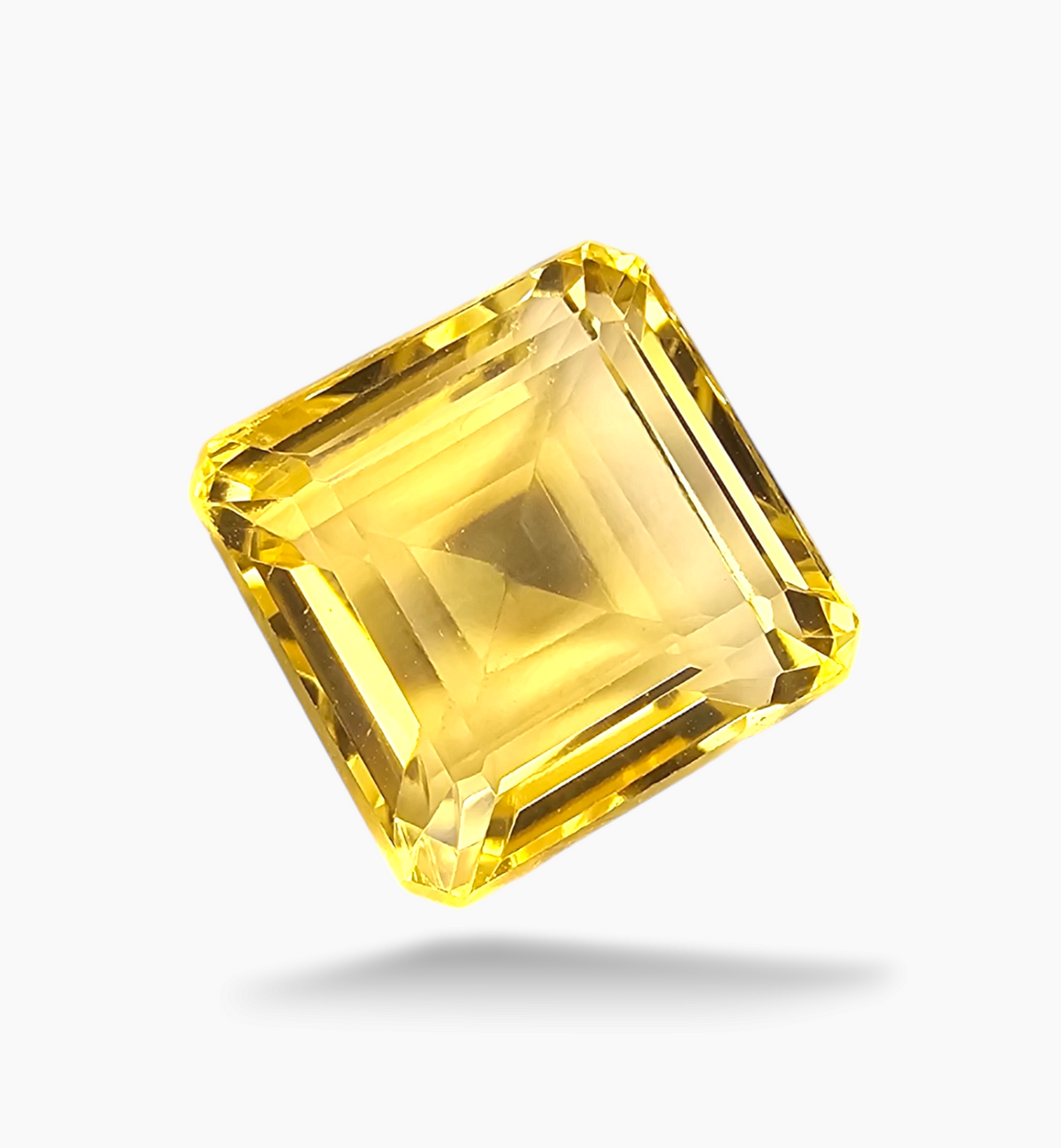 Natural Citrine Stone 9.06 Carats Emerald Cut Shape Size 12.3x12.2mm