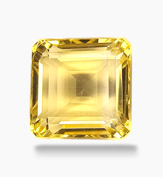 Natural Citrine Stone 9.06 Carats Emerald Cut Shape Size 12.3x12.2mm