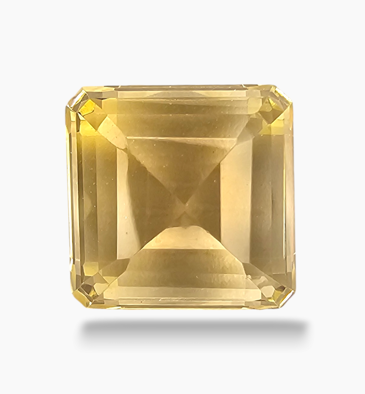 Natural Citrine Stone 9.06 Carats Emerald Cut Shape Size 12.3x12.2mm