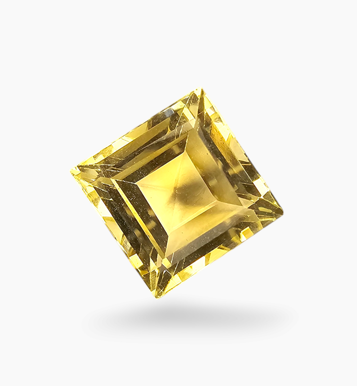 Natural Citrine Stone 9.1 Carats Princes Shape Size 12x12 mm