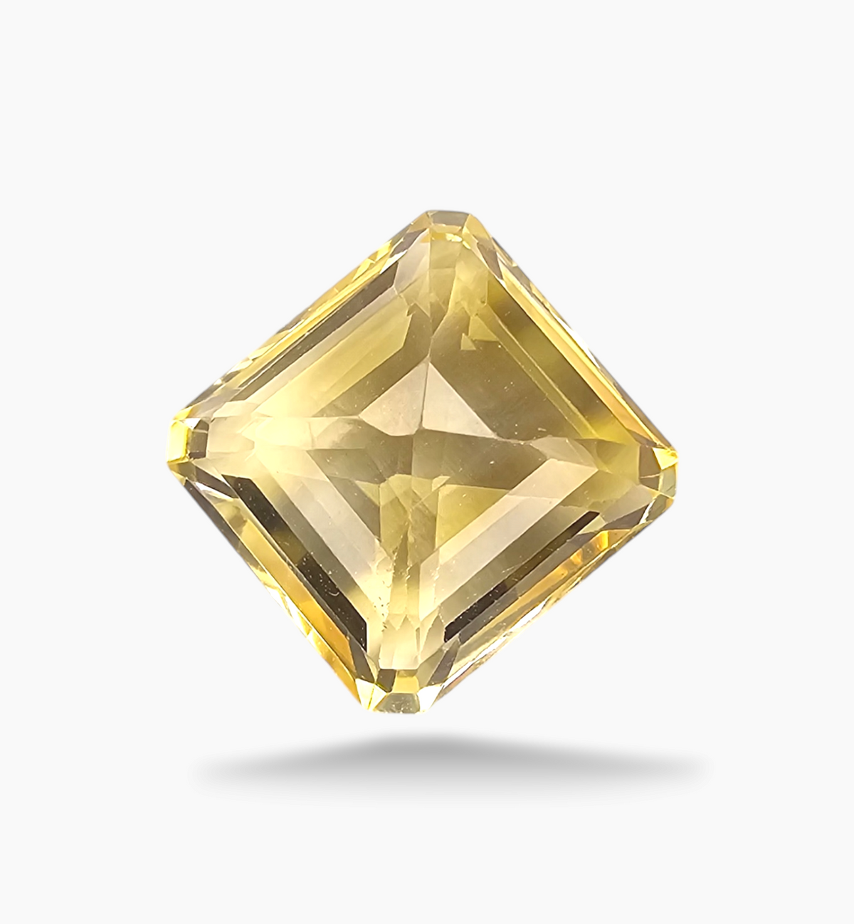 Natural Citrine Stone 9.47 Carats Asscher Cut Shape Size 13x12.5mm