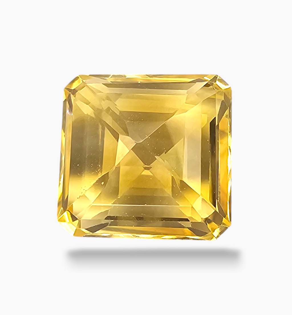 Natural Citrine Stone 9.47 Carats Asscher Cut Shape Size 13x12.5mm