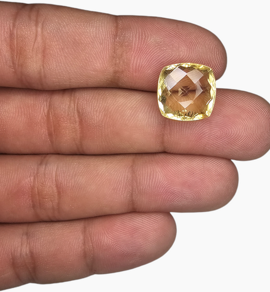 Natural Citrine Stone 9.92 Carats Cushion Shape Size 13x12x8mm