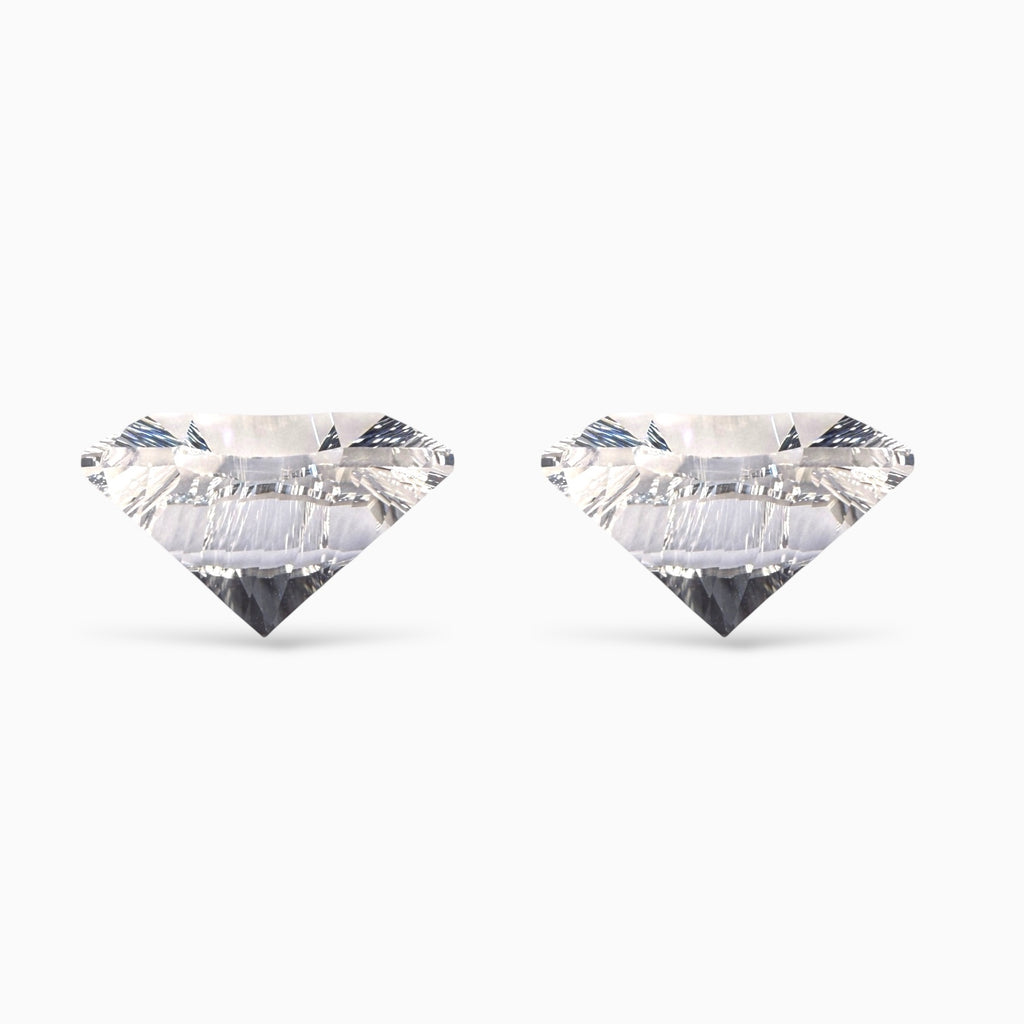 Natural Clear Quartz Fancy Cut Stone Pair For Earrings 25.65 Carats 2 Pieces