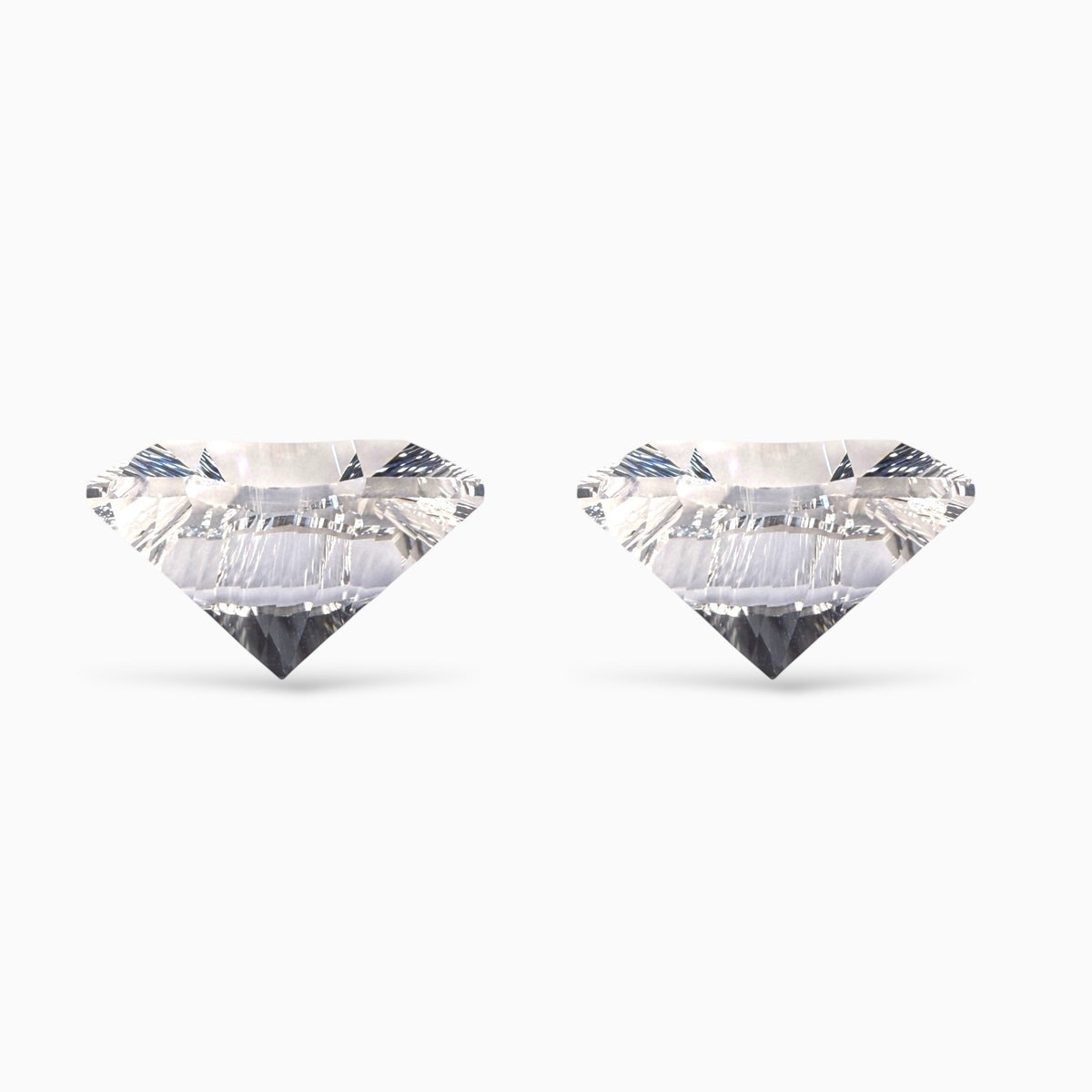 Natural Clear Quartz Fancy Cut Stone Pair For Earrings 25.65 Carats 2 Pieces
