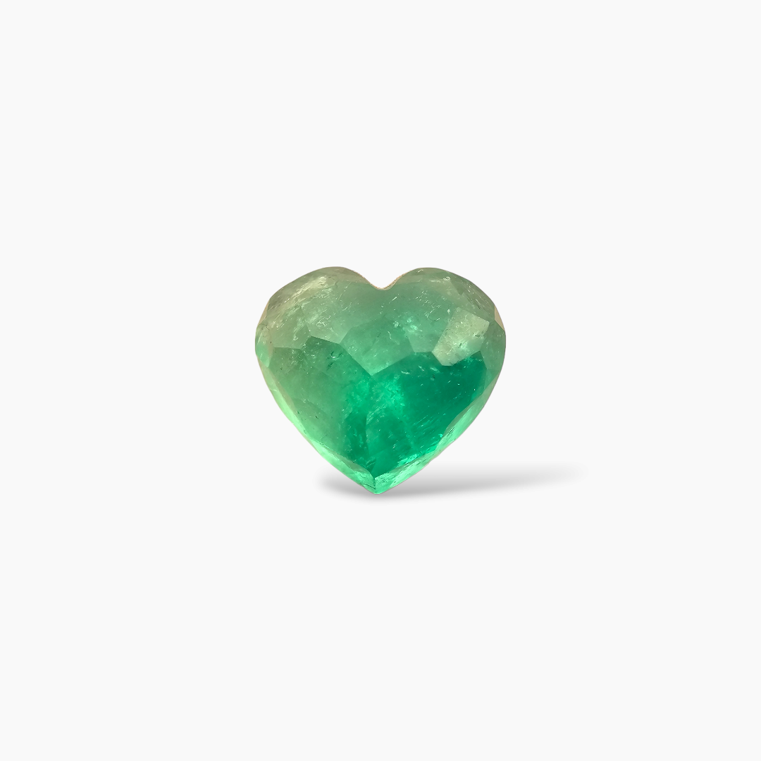 ONLINE Natural Colombian Emerald Stone 8.00 Carats Heart Cut ( 14.3x12.8x7.4mm )