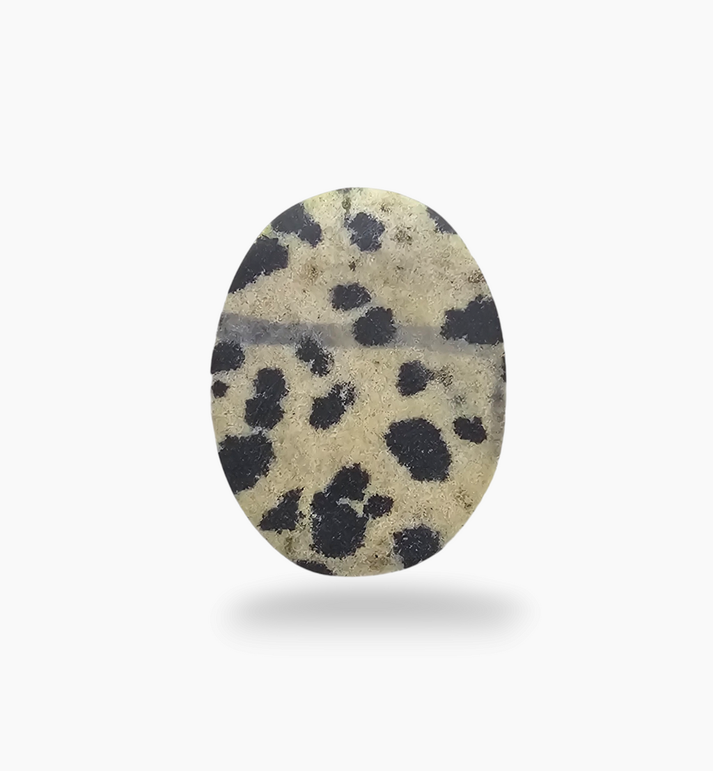 Natural Dalmatian Jasper Stone 20.7 Carats Oval Cabochon Shape ( 20.8x17mm )