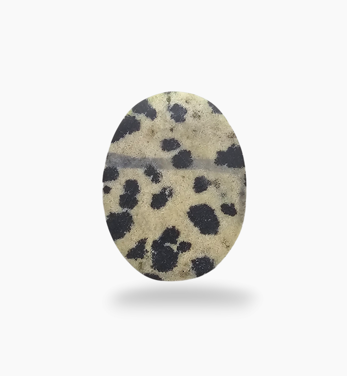 Natural Dalmatian Jasper Stone 20.7 Carats Oval Cabochon Shape ( 20.8x17mm )