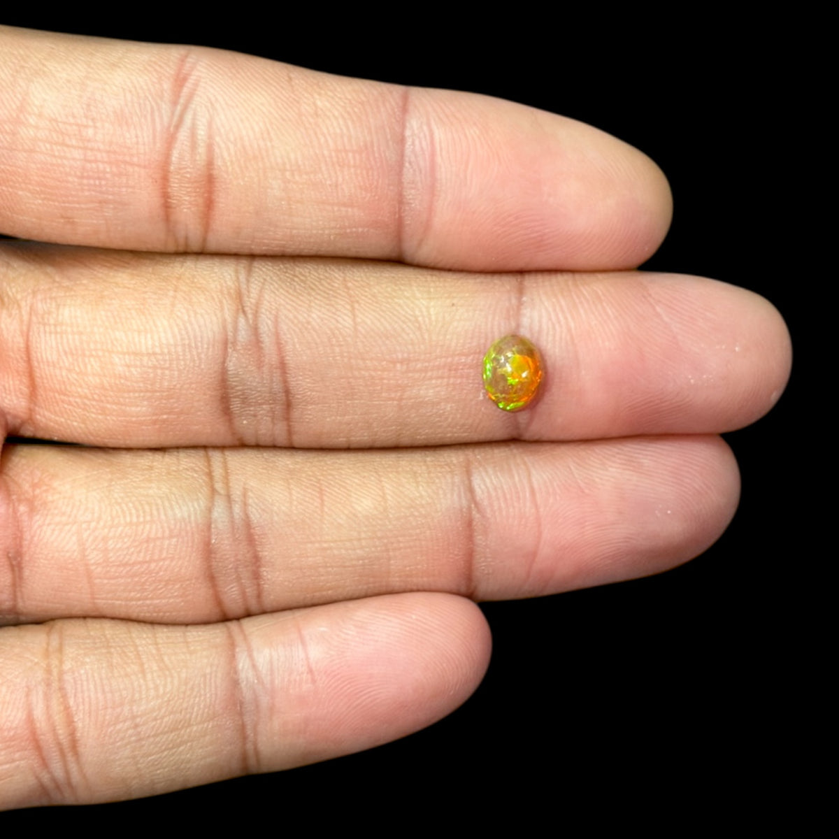 Natural DarkGoldenrod Ethiopian Opal Stone 0.88 Carats Oval Cabochon Shape 7.8 x 6 mm