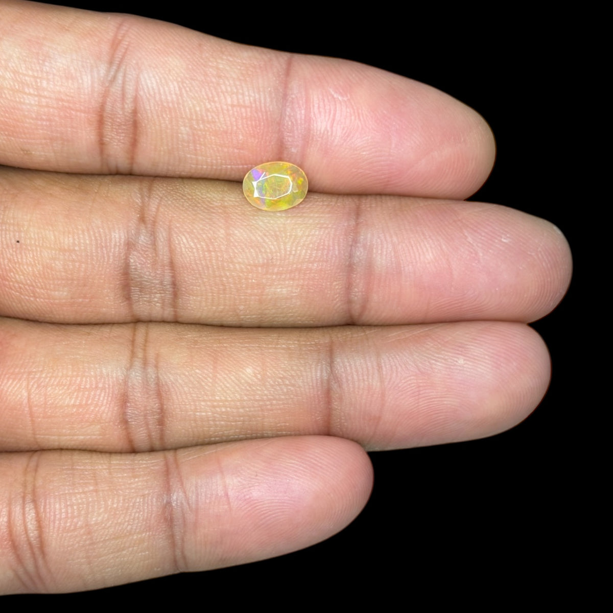 Natural DarkOrange Ethiopian Opal Stone 0.47 Carats Oval Cabochon Shape 8 x 6 mm