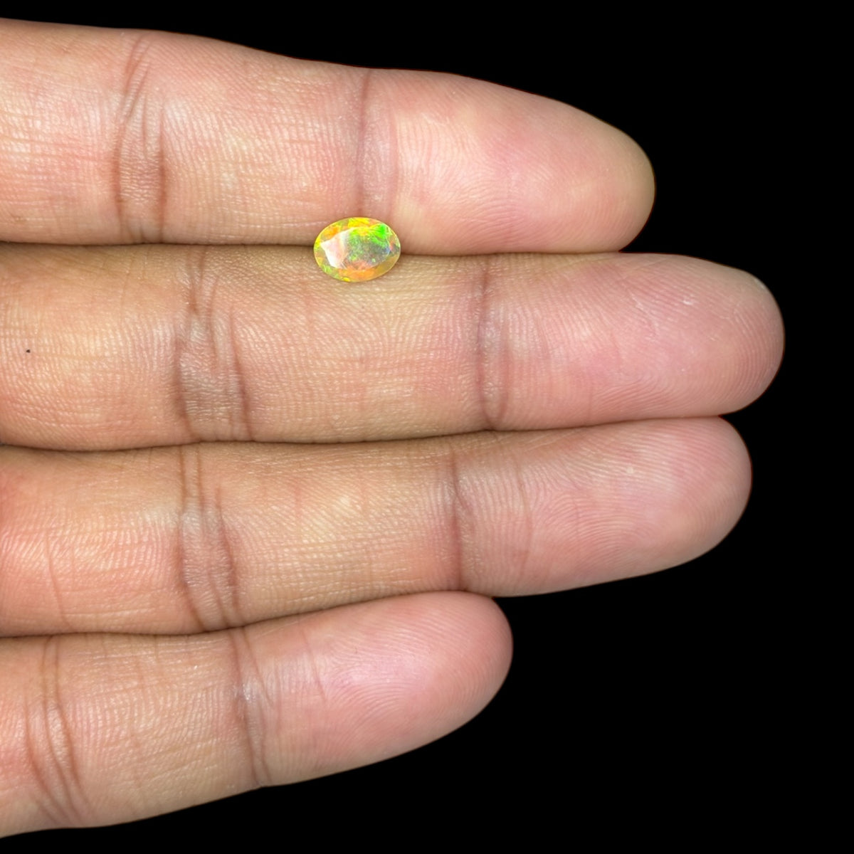Natural DarkOrange Ethiopian Opal Stone 0.61 Carats Oval Cabochon Shape 7.8 x 5.8 mm