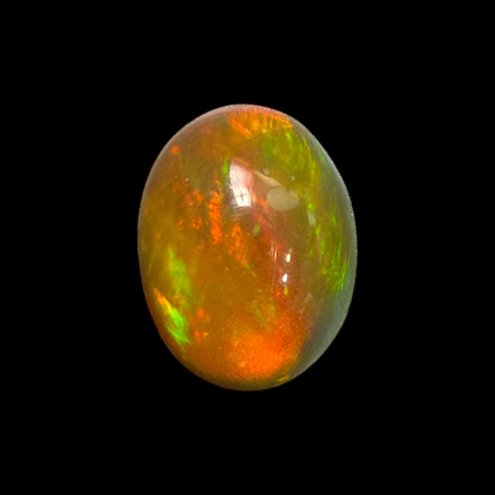 Natural DarkOrange Ethiopian Opal Stone 1.07 Carats Oval Cabochon Shape 9 x 7 mm