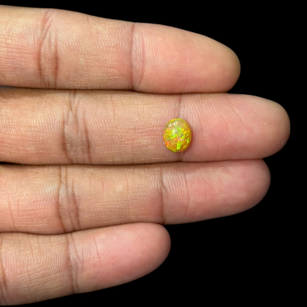 Natural DarkOrange Ethiopian Opal Stone 1.14 Carats Oval Cabochon Shape 8.8 x 7 mm