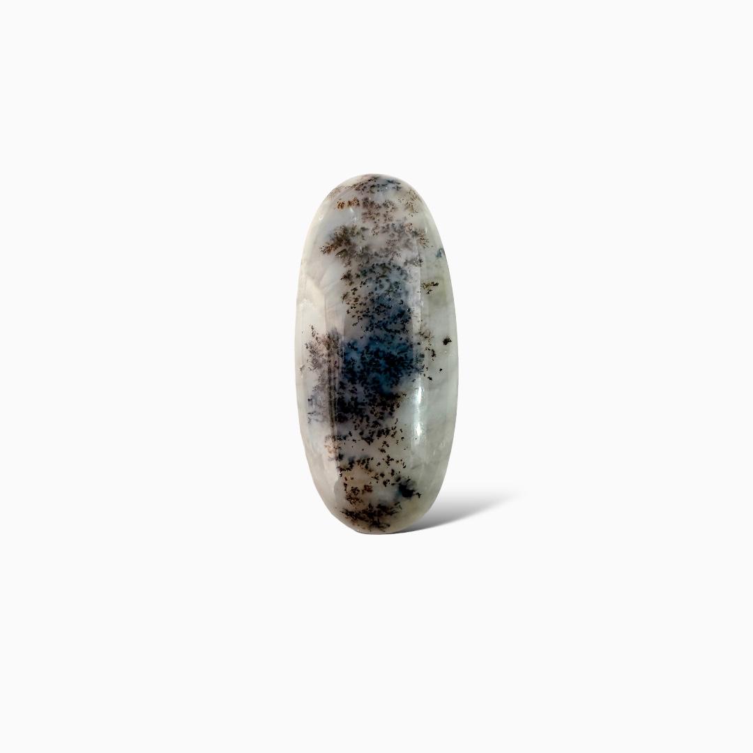 Natural Dendritic Agate For Sale (Aqeeq) Oval Cabochon Shape 156.30 Carats 51.60x22.90mm