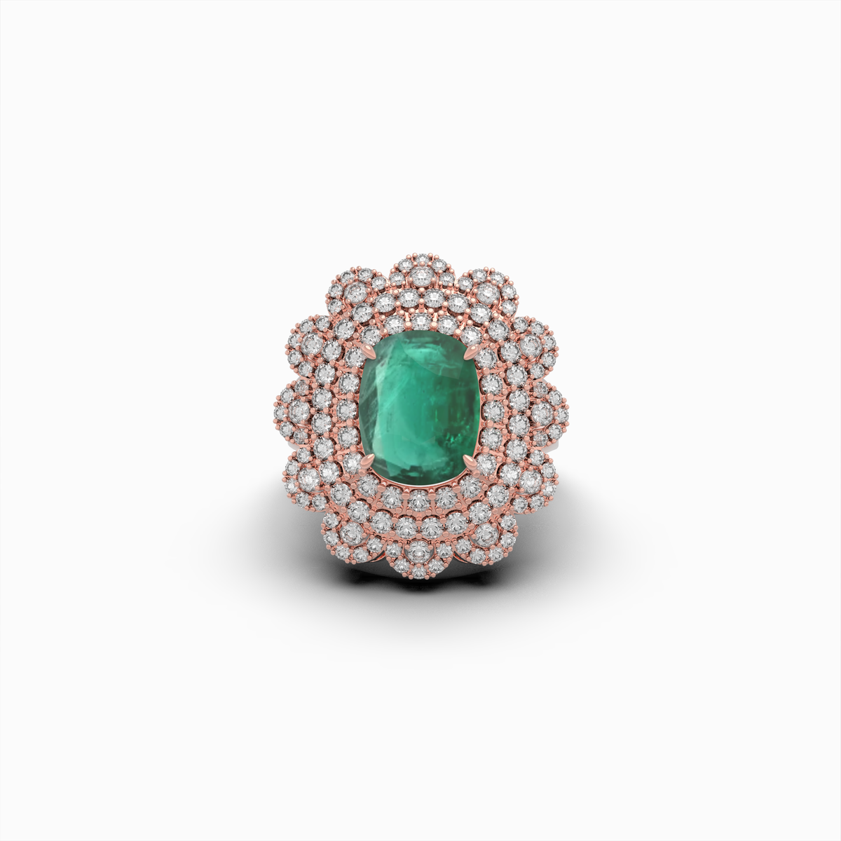 Natural Emerald Cocktail Ring in Big - Evelina