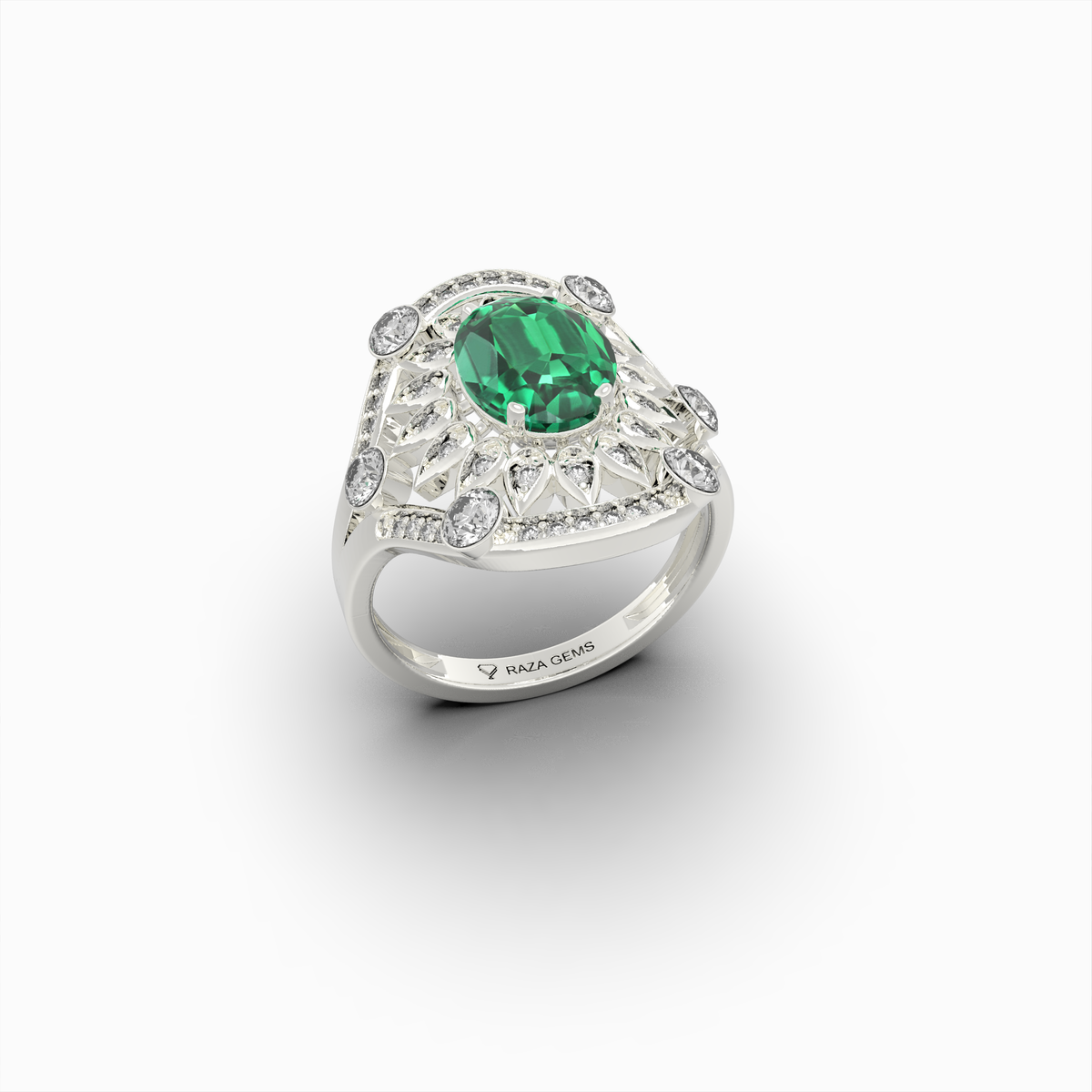 Natural Emerald Cocktail Rings - Nadya