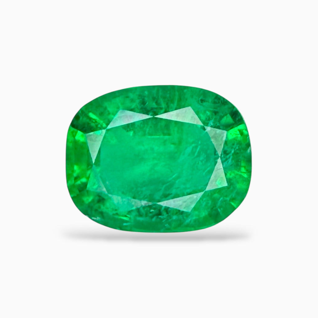 Natural Emerald Cushion Cut Stone 4.41 Carats 12.33 X 9.75 X 5.90 mm From Brazil
