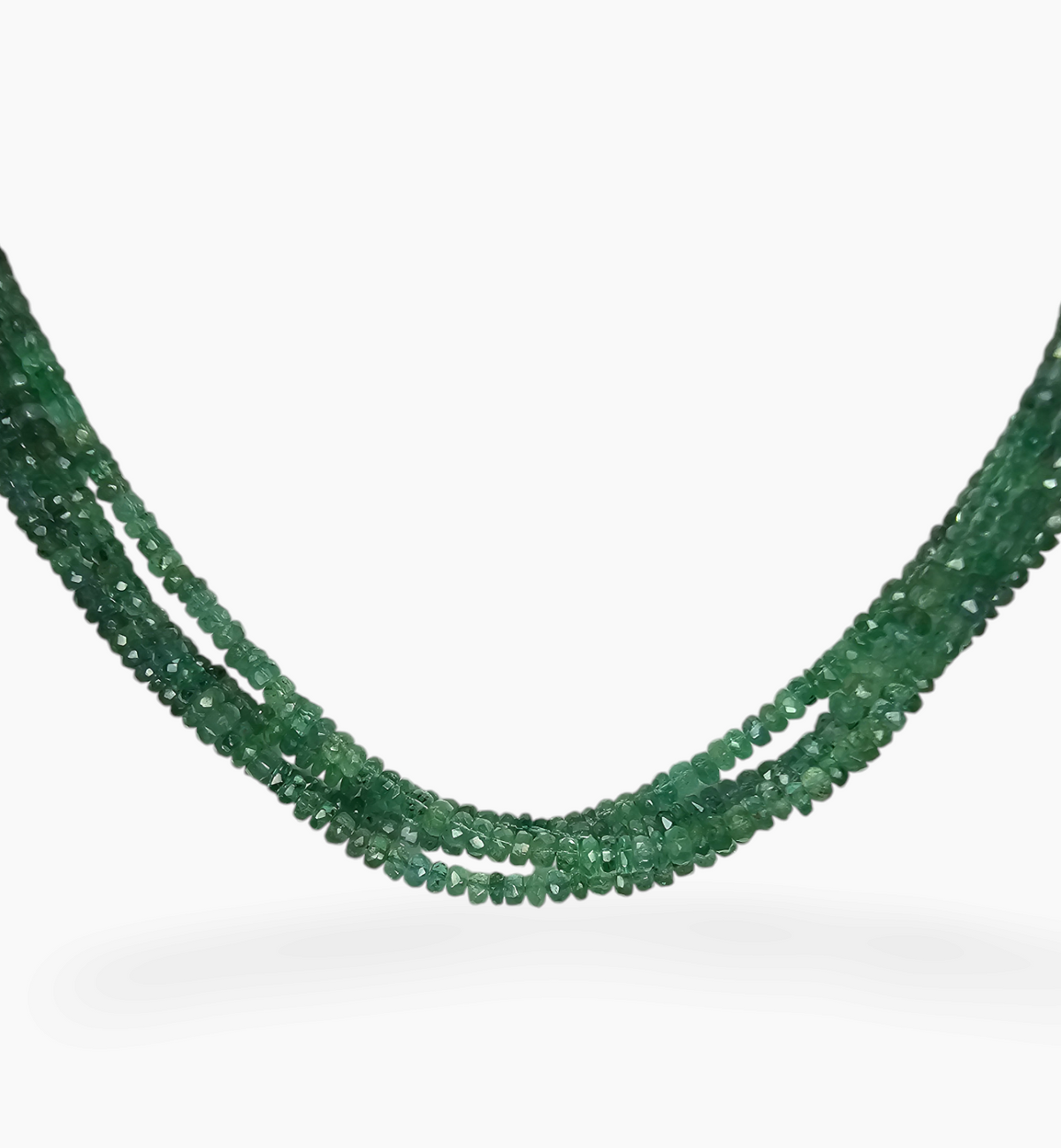 Natural Emerald Gemstone Beads 131.09  Carats 3-4 mm Round Shape