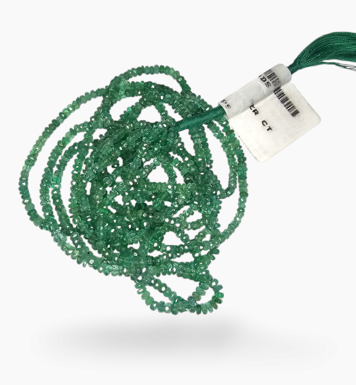 Natural Emerald Gemstone Beads 131.09  Carats 3-4 mm Round Shape
