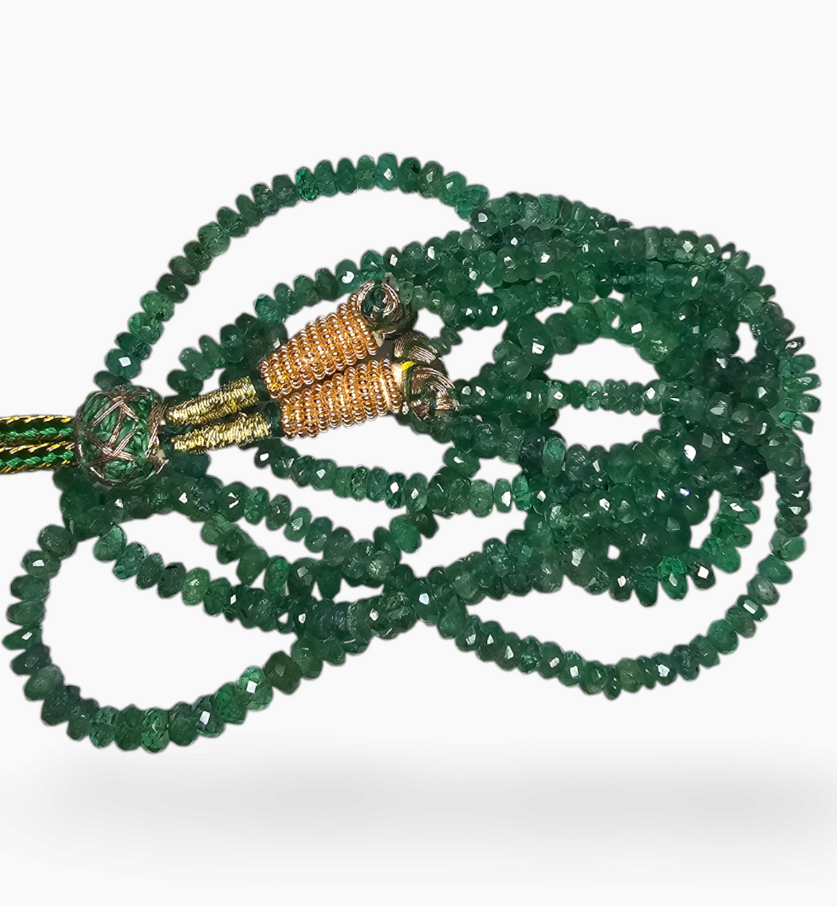 Natural Emerald Gemstone Beads 141.8 Carats 3-7mm Round Shape